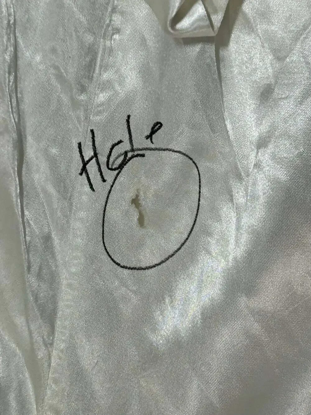 Small satin christening gown or wedding costume has condition issues READ